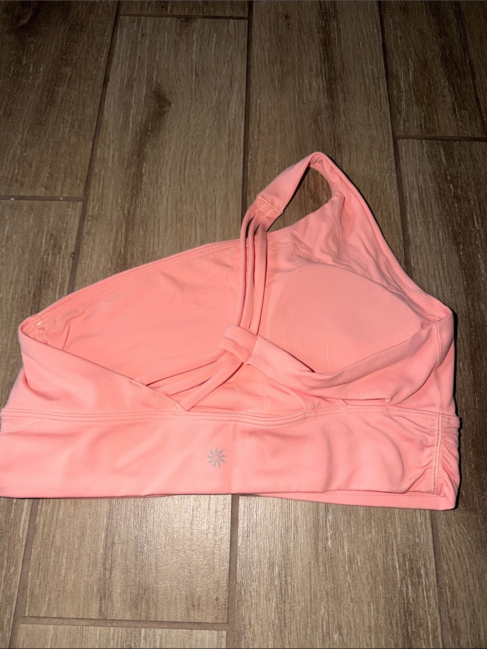 Athletes Women's One-Shoulder Sports Bra in Coral Pink